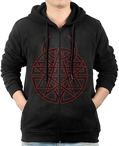 JLJK Men's Disturbed Full Zip Hoodies Jackets Black Size XL