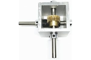 PGFUN 20:1 Right Angle Worm Gearbox 90° Angle Drive Steering Gear Reducer 20T Reduction Gearbox Simple Mechanical DIY Module with 6/8mm Shaft (8mm)