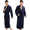 CaiDieNu-Mens-Super-Soft-Flannel-Shawl-Collar-Pajama-Robe-Bathrobe