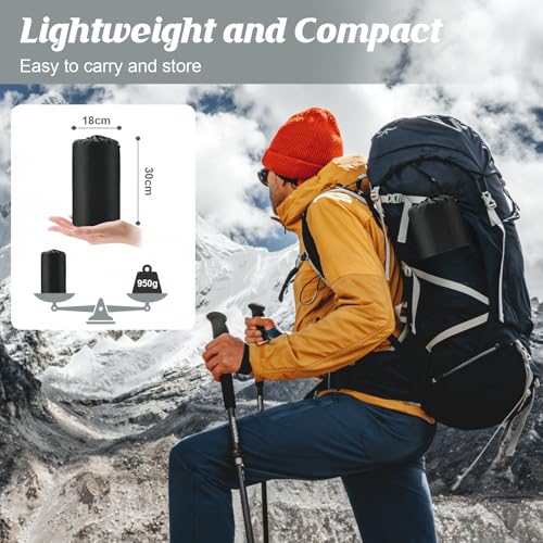 Hsweeth 12 cm Thick Self-Inflating Camping Mattress Inflatable Mattress Compact Ultralight with Foot Pump and Pillow Waterproof Sleeping Mat for Hiking, Travel, Backpack