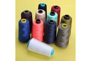 12 Colors Outstanding 3000 Yards Industrial Overlocking Sewing Polyester Thread (Black)