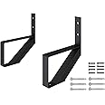 DIYHD Steel Stair Stringer 1 Step for Deck Height 10in,Powder Coated Black Outdoor Deck Stringer,MAX Load Capacity:500lbs,2pcs