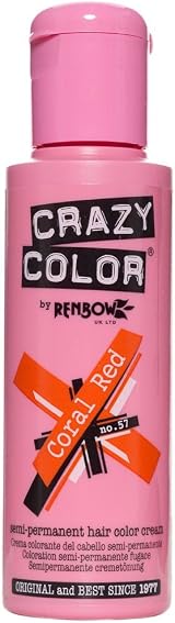 Crazy Color Renbow Semi-Permanent Hair Dye Coral Red 2 x 100ml