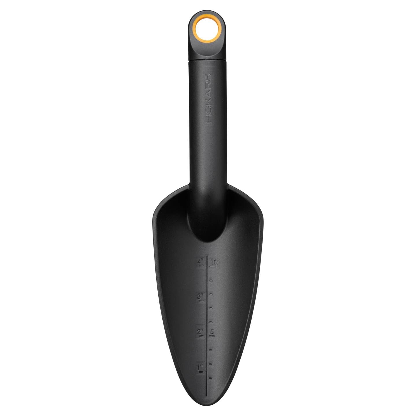 Fiskars flower trowel, length: 28 cm, glass fibre reinforced plastic, black/orange, solid, 1071899