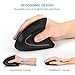 Vertical Mouse, Jelly Comb MV014 Ergonomic Wireless Mouse 2.4GHz Optical Vertical Mice with 3 Adjustable DPI 800/1200/ 1600 6 Buttons, for Laptop, PC, Desktop etc, Black