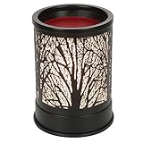 Foromans Wax Melts Candle Warmer Classic Black Metal Forest Design Fragrance Oil Warmer Lamp for Home Decor