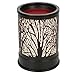 Foromans Wax Melts Candle Warmer Classic Black Metal Forest Design Fragrance Oil Warmer Lamp for Home Décor
