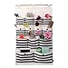 Homecube Linen/Cotton Fabric 13 Pockets Wall Door Closet Hanging Storage Bag Organizer,White Polka Dots/Navy Stripe (Dark Blue Stripe)