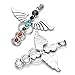 JOVIVI 7 Chakras Natural Quartz Gemstones Beads Pendant Healing Point Chakra Reiki(Angel Wings Style)