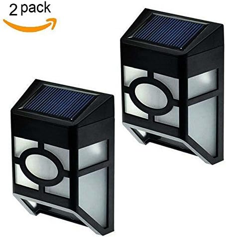 Lerlite Waterproof LED Solar Fence Solar Wall Light Lamp Outdoor Light (2, Day White)