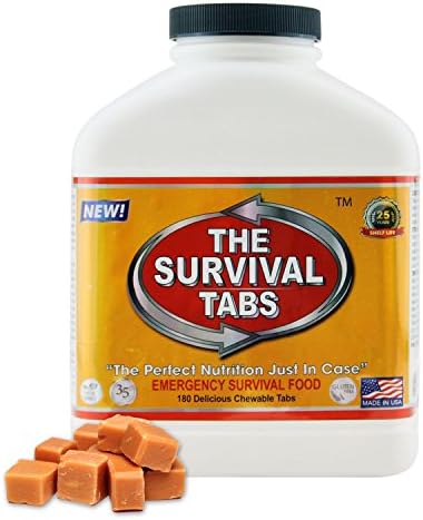 15-Day Emergency Food Supply for Natural Disaster Earthquake Flood Tornado Hurricane Volcano Bush Fire Gluten Free and Non-GMO 25 Years Shelf Life (180 Tabs - Vanilla Malt)