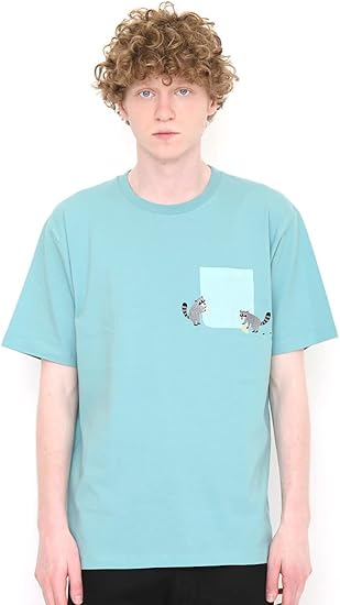 Amazon グラニフ Graniph ポケット Tシャツ クリーニングラクーン ミントグリーン メンズ レディース G100 G107 Tシャツ カットソー 通販