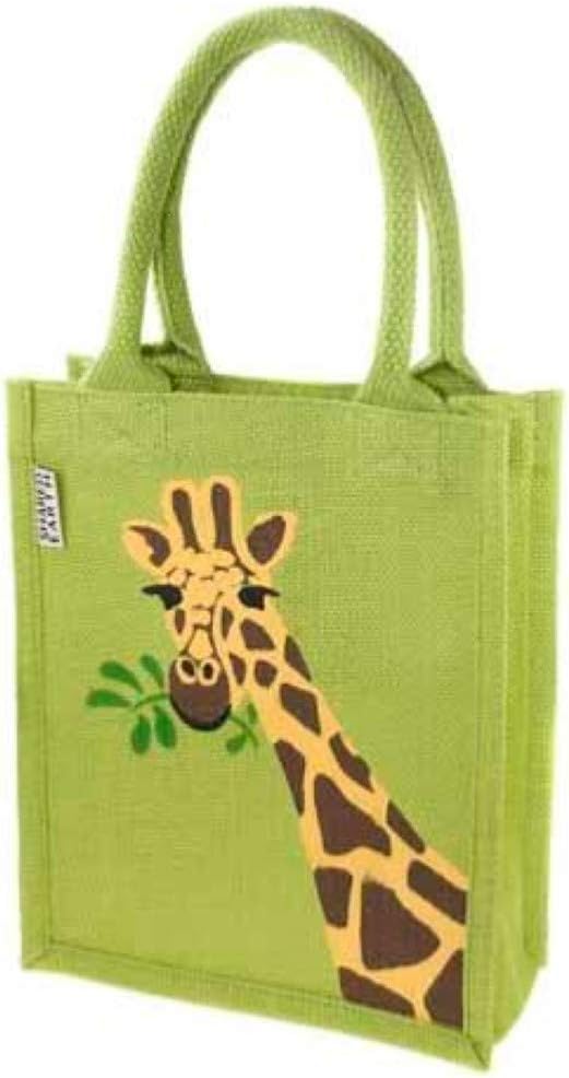 Mini Jute Bag Fairtrade Shopping Bag Padded Handles (Giraffe) Amazon