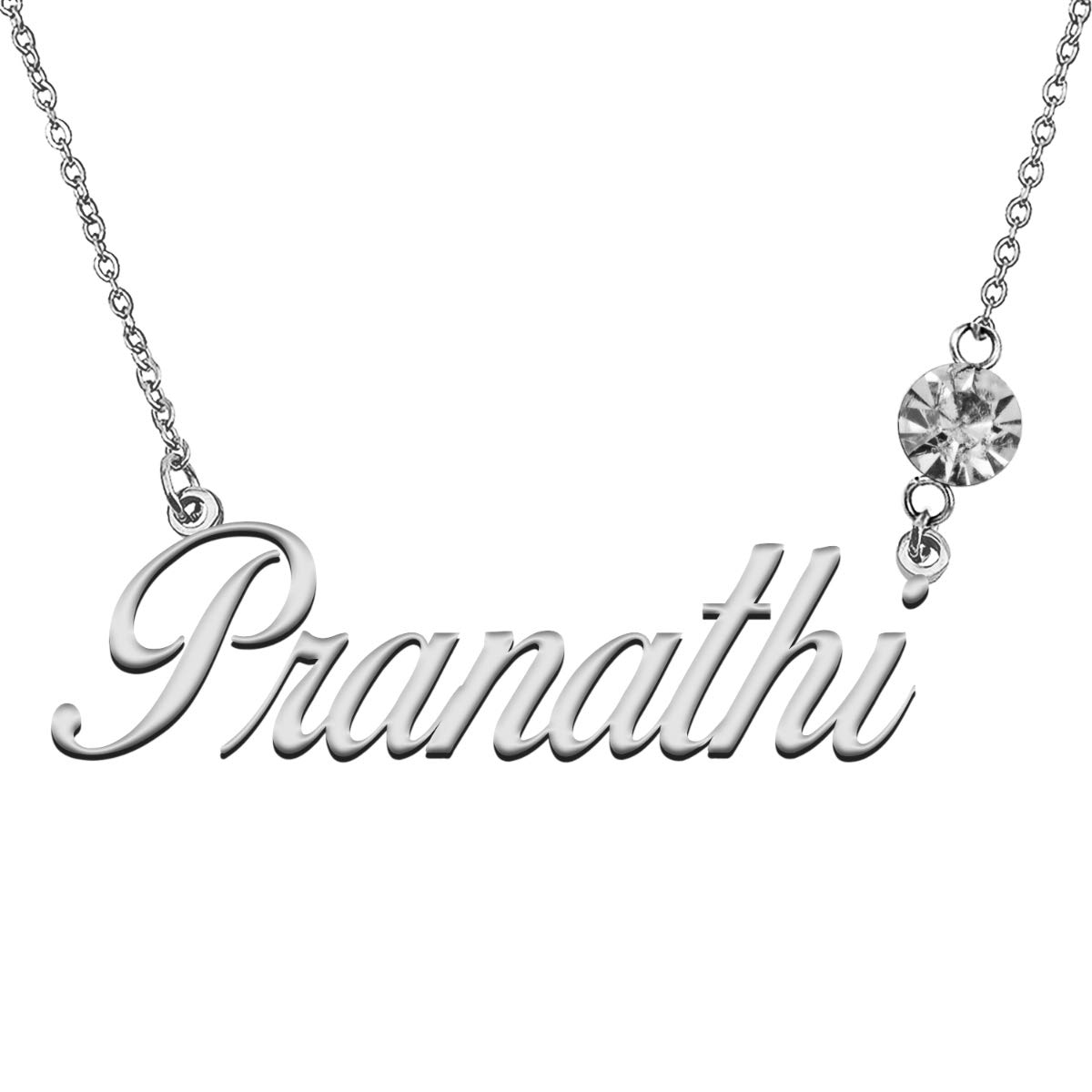 LikeFun Custom My Name Necklace with Birthstone