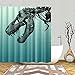 Fangkun Custom Dinosaur Skull Printed Shower Curtain - Polyester Fabric Halloween Bath Curtains Set - 12PCS Shower Hooks - 72 x 72 inches