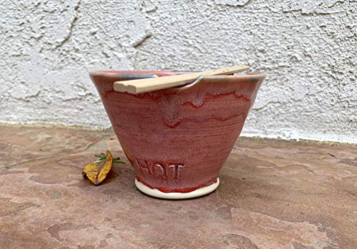 Pink Chopstick Bowl, handmade pottery dinnerware dish - Thumbnail 5