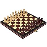 Wegiel Handmade Royal 36 European International Chess Set - Wooden 14.2 Inch Board With Felt Base - Carved Hornbeam & Sycamore Chess Pieces - Compartment Inside The Board To Store Each Piece