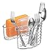 iDesign Plastic Kitchen Sink Saddle Protector Caddy, Flatware, Silverware, Utensils Organizer and Sponge Holder, 6