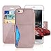 iPhone 8 Plus Leather Wallet Case with Credit Cards Slot and Metal Magnetic, TAKEN DIRECT Apple iPhone 7 Plus Flip Cover, Vintage and Fashion, Durable and Shockproof Holster, 5.5 Inch (Rose Gold)