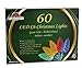 Led Christmas Multi Color Lights 60 C6 Faceted LED Decorative String Light Set Indoor and Outdoor Use – Energy Efficient LED Bulbs with Green Wire, UL Listed Professional Grade by Holiday Essence