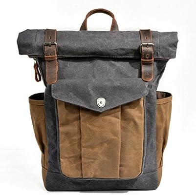 mens canvas leather backpack