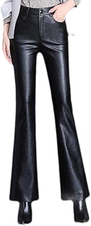 faux leather bootcut pants womens