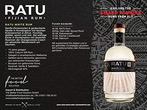 RATU White Rum- weich, trocken, mild & vielschichtig – Vanille | Zitrus | Eichennoten – Premium Rum von den Fidschi I RATU White Rum | 700ml Weisser Rum von den Fidschi-Inseln | trocken/mild – Bild 5