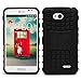 LG Optimus Exceed 2 Case, LG Optimus L70 Case, MagicMobile Ultra Protective Shockproof Defender Cute Case for LG L70 Dual Hybrid Layer Rugged TPU Case for LG Optimus Real with Kickstand - Black