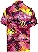 LA LEELA Mens Hawaiian Shirts Short Sleeve Button Down Shirt Men's Shirts Casual Beach Vacation Hawaii Island Shirts for Men Funny S Scenic, Pink