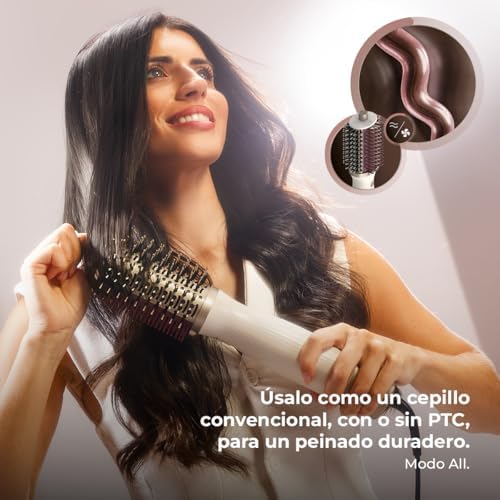 Cepillo de Aire Moldeador con Placa Calefactora Air DryBold Elite. 1200W, 3 Modos: seca, moldea y alisa, Tecnología Iónica, Revestimiento de Cerámica, Función Aire Frío, Punta Fría