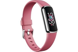 Fitbit Luxe-Fitness and Wellness-Tracker with Stress Management, Sleep-Tracking and 24/7 Heart Rate, Orchid/Platinum Stainless Steel, One Size, S & L Bands Included