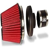 3.5" Performance Filter Kit - Includes Composite velocity stack - Black, filter, and silicone hose kit
