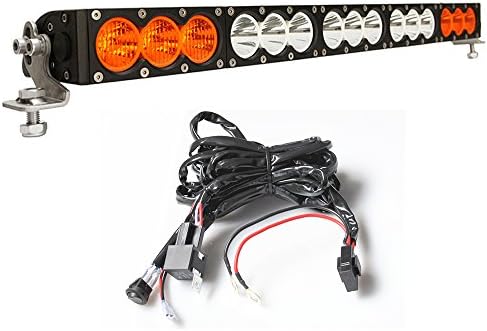 SAFU 27.5 inch 150W Single Row LED Work Light Bar 10W CREE Chips White Amber Combo Beam Driving Lights Super Bright For Jeep Cabin Boat Heavy Duty SUV Truck Car ATVs Free Wire Harness 2 Years Warranty