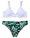 MOOSKINI Womens Padded Two Piece Tankinis Printed Leaf Bikini Set Swimsuit