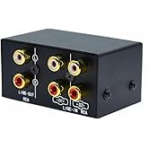 2 in 4 Out or 4 in 2 Out Audio Sound selector RCA Female Stereo Channel 2 Splitter switcher Box Switching No External Power No Noise