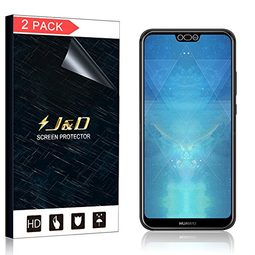 J&D 2-Pack Huawei P20 Lite Screen Protector (Not Glass), Soft Skin [No Lifted Edges] [Bubble Free] HD Clear Screen Protector for Huawei P20 Lite â€“ [Not for Huawei P20 Pro and Huawei P20]