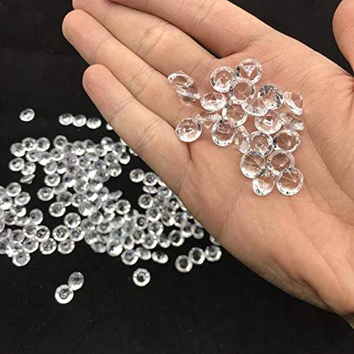 iFavor123 1600PCS Clear 10mm Diamond Table Confetti Acrylic Crystals Quinceañera Wedding Bridal Showers Party Decorations Vase Fillers Table Scatter