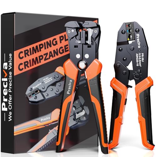 Automatic Wire Stripper and Insulated Terminal Crimper, 2 in 1 AWG 24-10 Wire Stripping Tool and AWG 20-10 for Crimping Heat Shrink Connectors, Professional and DIY Use
