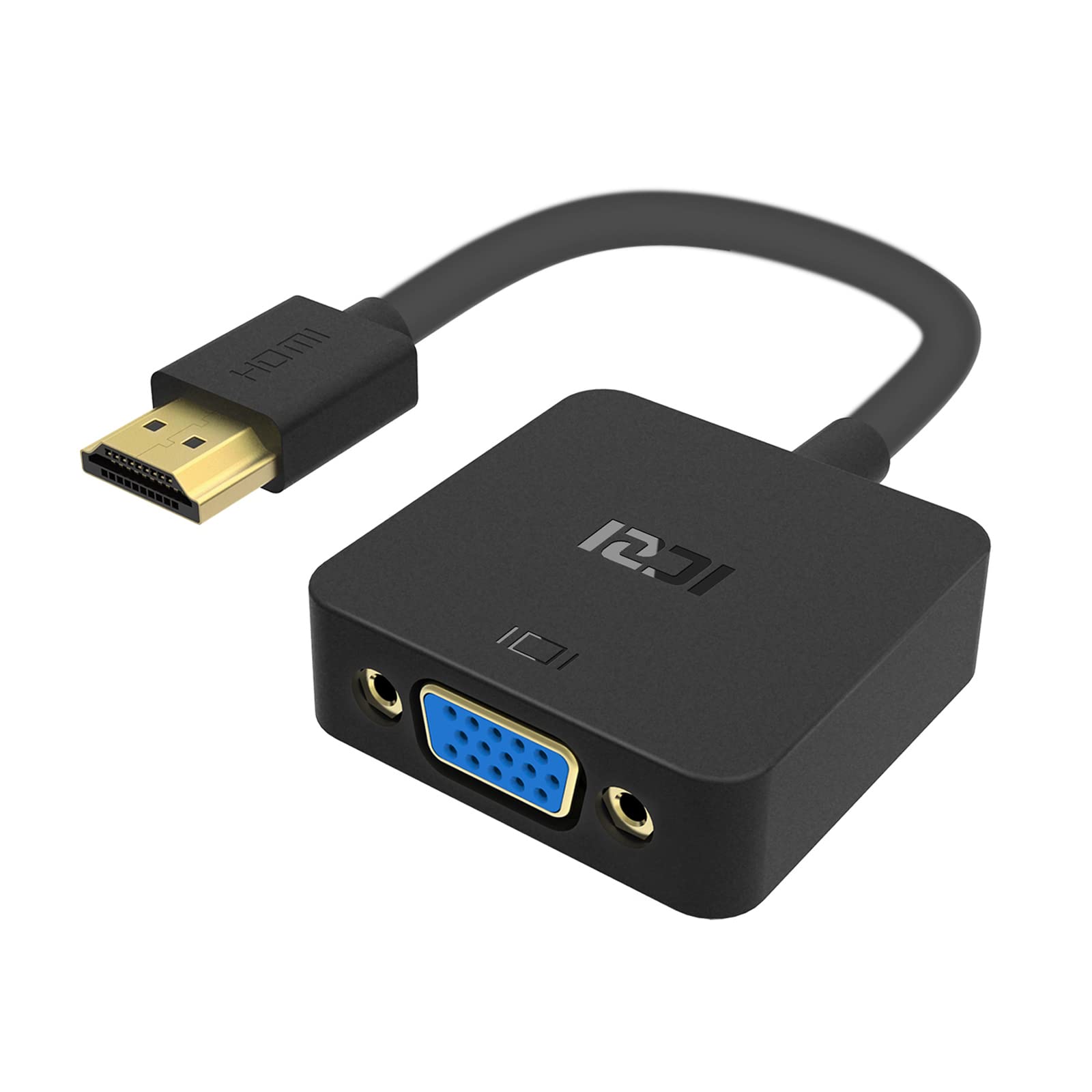 ICZI HDMI to VGA Adapter, HDMI Male to VGA Female Cable Convertor 1080P Monitor Adaper for Laptop, PC, MacBook, Desktop, Chromebook, Monitor, Projector, Raspberry Pi, Apple TV, HDTV - Black