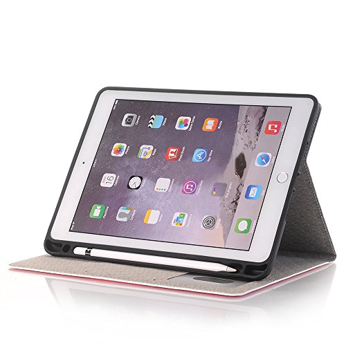 Sammid Cartoon iPad 2017 Pro 12.9 Case,Protective Premium PU Leather Flip Folio Stand Case with Pen Holder Slot,for Apple iPad 2105/2017 Pro 12.9