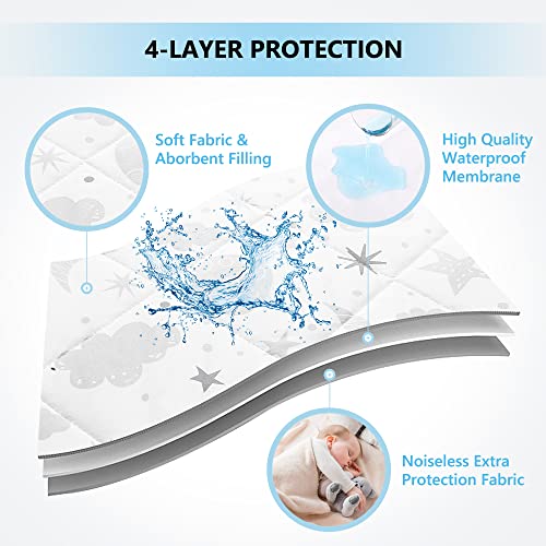 TILLYOU Cloudy Soft Waterproof Pack and Play Sheet Quilted, Breathable