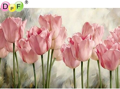 Lavenz 3D DIY Diamond Painting Cross Stitching Pink tulip Crystal Resin Diamond embroidery Needlework Home Decor Floral rhinestone crafts
