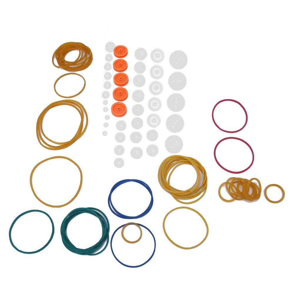 84Pcs Belt Pulley Set, High Performance Transmission Belt Rubber Band Pulley Combination for DIY Model Building Kits and Craft Projects, Ideal Pulley Set for Toys and Engineering Models