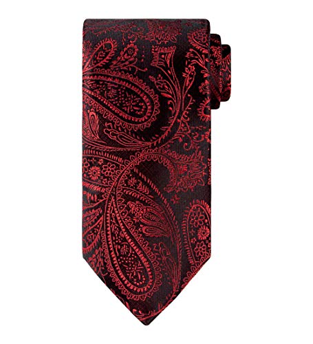 Tie G .5pcs Tie set in a gift box : Tie sets : Solid color Neck tie,Satin Bow tie,Pocket Square, Lapel, Cuffs link (Red,Black Pailsey)