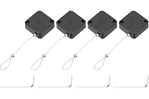 MECCANIXITY 3.3 ft Retractable Cable Lock with Latch Remote Control Security Lock with Adjustable Cord Tether Anti Theft for 