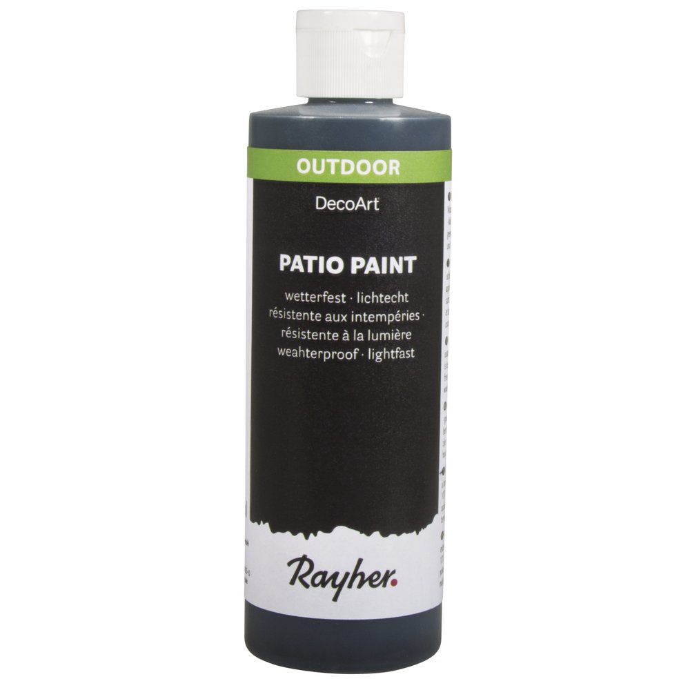 Rayher Patio Paint, Multi-Surface Outdoor Craft Paint, Weatherproof Acrylic Paint for Indoor and Outdoor Use, black, 236ml, 38611576