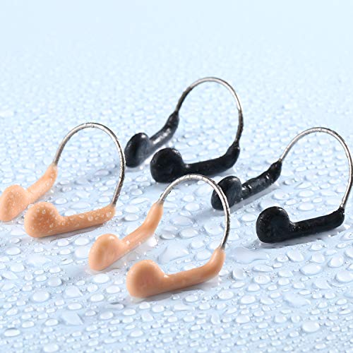 image for Fiada 12 Pieces Waterproof Nose Clips Metal Swimming Nose Plug for Tra