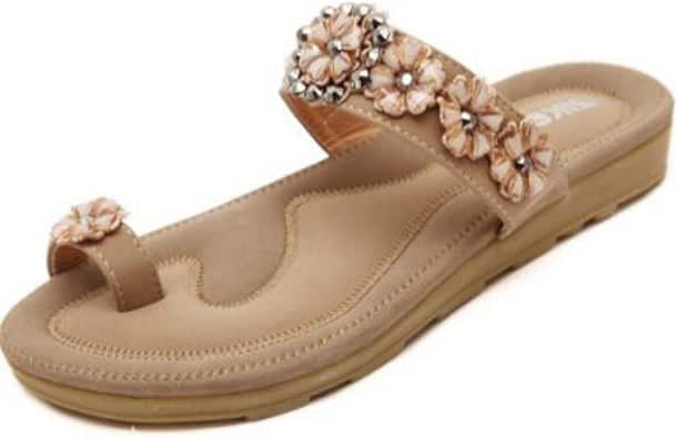 Amazon.com | JOYBI Women Fashion Flat Slipper Sandals Summer Flower String Bead Comfort Casual 
