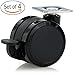 Katu BK-BB6005-23 Set of 4 Furniture Swivel Plate Caster with Brake for hardwood floors, Diameter 2 3/8