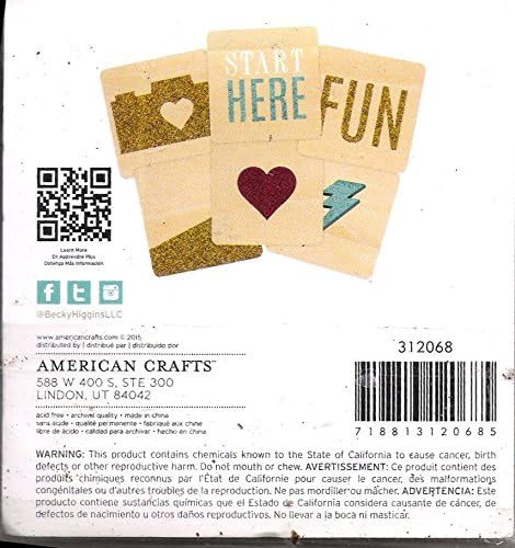 Heidi Swapp Project Life Glittered Wood Veneer Cards 312068 - 6 4" x 4" Cards